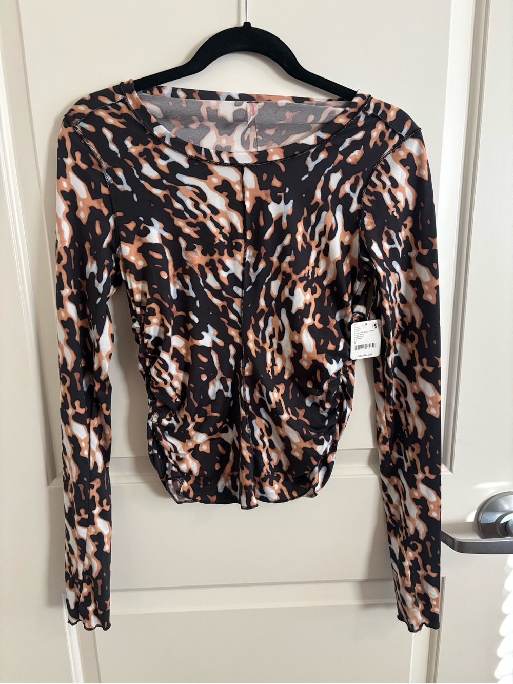 Free People Movement Right On Run Printed Long Sleeve Layer Tortoise Shell Combo
